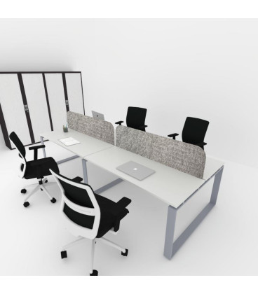 Mesa divisória acústica BENCH MODERN com linhas curvas 4P
