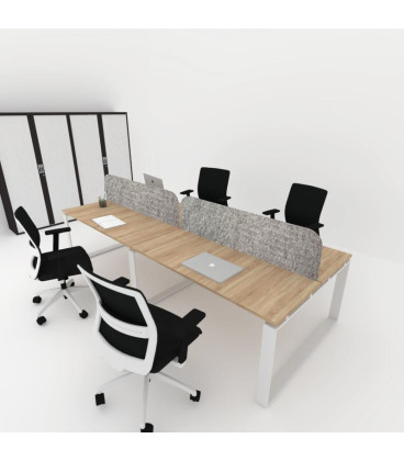 Mesa BENCH MODERN con Separador Acústico con líneas Curvadas 4P. Mejor calidad y precio