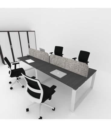 Mesa divisória acústica BENCH MODERN com linhas curvas 4P