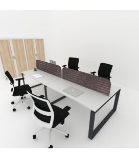 Mesa BENCH MODERN con Separador Acústico con Líneas Curvadas 4P