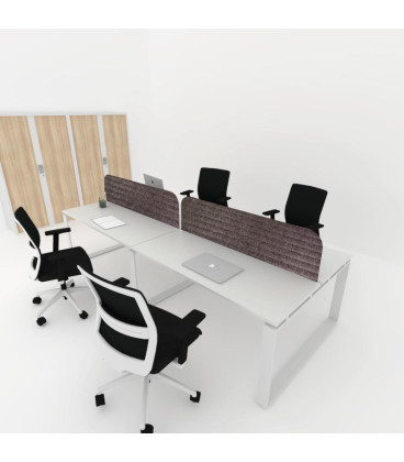 Mesa divisória acústica BENCH MODERN com linhas curvas 4P