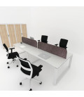 Mesa divisória acústica BENCH MODERN com linhas curvas 4P