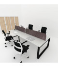 Mesa divisória acústica BENCH MODERN com linhas curvas 4P