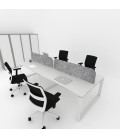 Mesa BENCH MODERN con Separador Acústico con líneas Curvadas 4P. Mejor calidad y precio