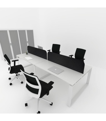 Mesa BENCH MODERN con Separador Acústico con líneas Curvadas 4P. Mejor calidad y precio