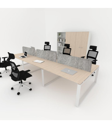 Mesa BENCH MODERN con Separador Acústico Liso 6P. Mejor calidad y precio