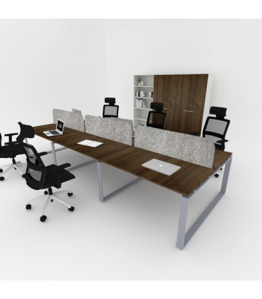 Mesa BENCH MODERN com divisória acústica lisa 6P