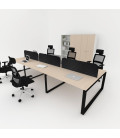 Mesa BENCH MODERN con Separador Acústico con Líneas Curvadas 6P. Mejor calidad y precio