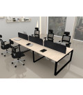 Mesa BENCH MODERN con Separador Acústico con Líneas Curvadas 6P. Mejor calidad y precio