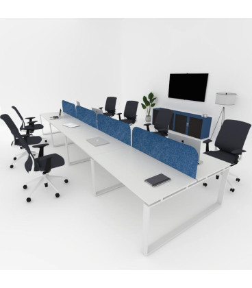 Mesa BENCH MODERN com divisória acústica lisa 8P