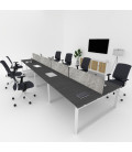 Mesa BENCH MODERN com divisória acústica lisa 8P