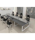 Mesa BENCH MODERN com divisória acústica lisa 8P