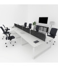 Mesa divisória acústica BENCH MODERN com linhas curvas 8P