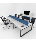 Mesa BENCH MODERN con Separador Acústico con Líneas Curvadas 8P
