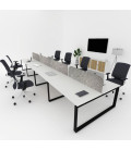 Mesa divisória acústica BENCH MODERN com linhas curvas 8P