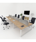 Mesa divisória acústica BENCH MODERN com linhas curvas 8P