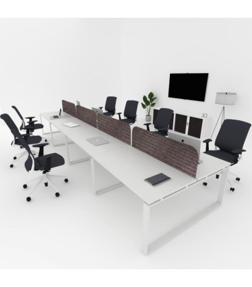Mesa divisória acústica BENCH MODERN com linhas curvas 8P
