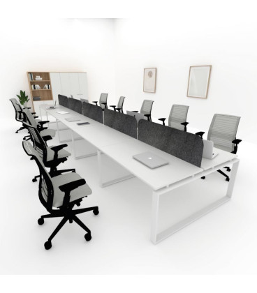 Mesa BENCH MODERN con Separador Acústico Liso 10P