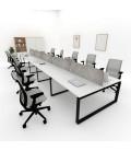 Mesa divisória acústica BENCH MODERN com linhas curvas 10P