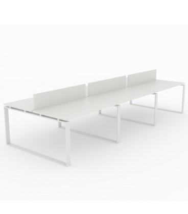 Mesa Bench Modern de 6 puestos de trabajo