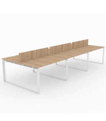 Mesa Bench Modern de 6 puestos de trabajo