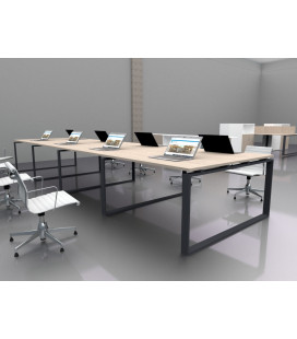 【Mesa de trabajo Bench Modern de 8 puestos ML sin separador】Mejor Calidad y Precio