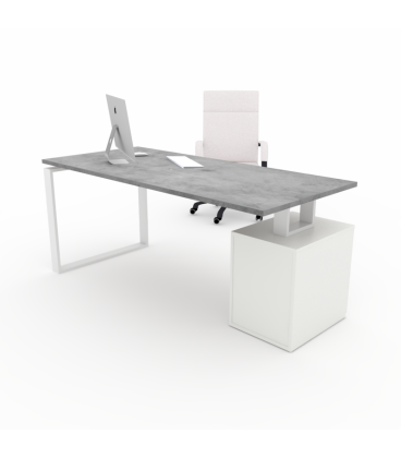 Mesa de oficina moderna Ofiplus-SC-SY chapa metálica con cajonera