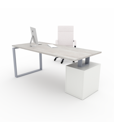 Mesa de oficina moderna Ofiplus-SC-SY chapa metálica con cajonera