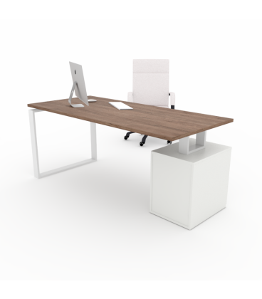 Mesa de oficina moderna Ofiplus-SC-SY chapa metálica con cajonera