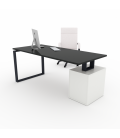 Mesa de oficina moderna Ofiplus-SC-DL chapa metálica con cajonera