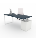 Mesa de oficina moderna Ofiplus-SC-DL chapa metálica con cajonera