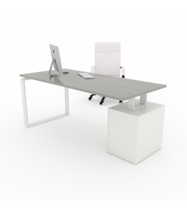 Mesa de oficina moderna Ofiplus-SC-DL chapa metálica con cajonera