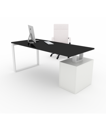 Mesa de oficina moderna Ofiplus-SC-DL chapa metálica con cajonera