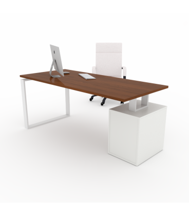 Mesa de oficina moderna Ofiplus-SC-DL chapa metálica con cajonera
