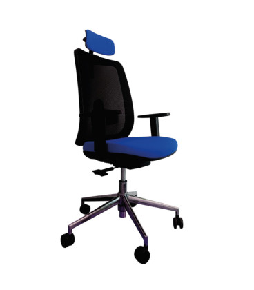 Silla giratoria, con base de aluminio y cabezal, ANÍBAL