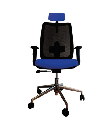 Silla giratoria, con base de aluminio y cabezal, ANÍBAL