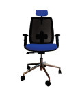 Silla giratoria, con base de aluminio y cabezal, ANÍBAL