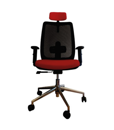 Silla giratoria, con base de aluminio y cabezal, ANÍBAL