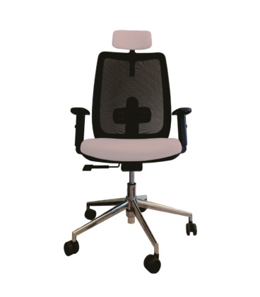 Silla giratoria, con base de aluminio y cabezal, ANÍBAL