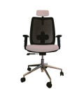 Silla giratoria, con base de aluminio y cabezal, ANÍBAL