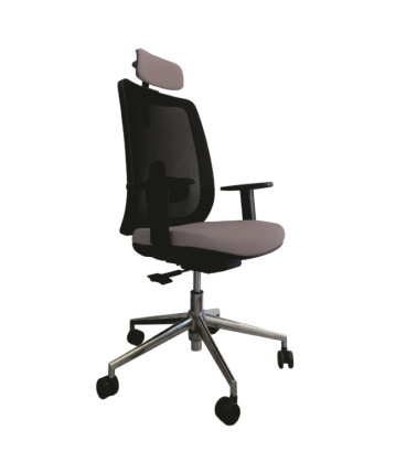 Silla giratoria, con base de aluminio y cabezal, ANÍBAL