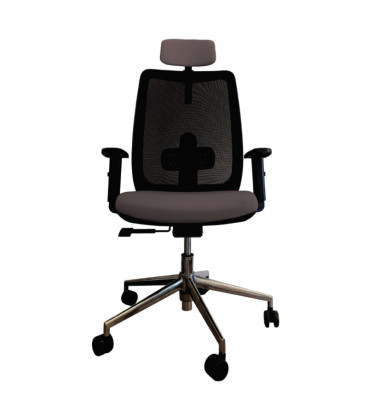 Silla giratoria, con base de aluminio y cabezal, ANÍBAL