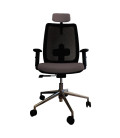 Silla giratoria, con base de aluminio y cabezal, ANÍBAL
