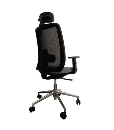 Silla giratoria, con base de aluminio y cabezal, ANÍBAL