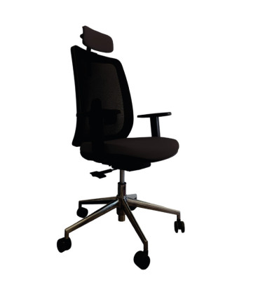 Silla giratoria, con base de aluminio y cabezal, ANÍBAL