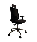 Silla giratoria, con base de aluminio y cabezal, ANÍBAL