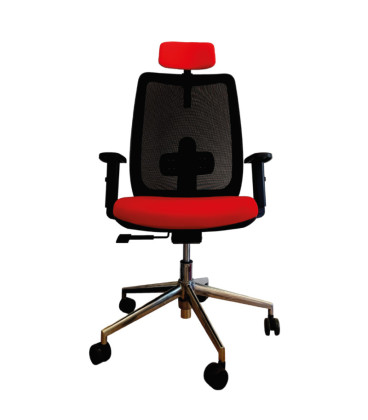 Silla giratoria, con base de aluminio y cabezal, ANÍBAL