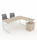 Mesa de escritório OFIPLUS MODERN com ASA e SUPORTE DE GAVETA
