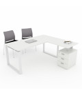 Mesa de oficina OFIPLUS MODERN con ALA y SOPORTE CAJONERA ML