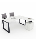 Mesa de oficina OFIPLUS MODERN con ALA y SOPORTE CAJONERA ML